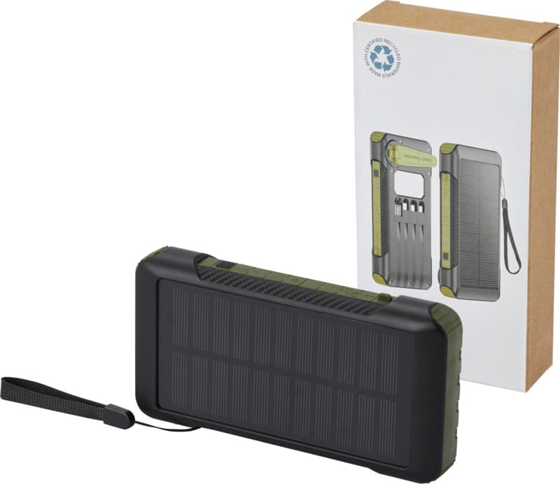 Soldy 10.000 mAh RCS recycled plastic solar dynamo power bank  5