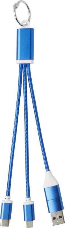 Metal 4-in-1 recycled aluminium charging cable with keychain 8