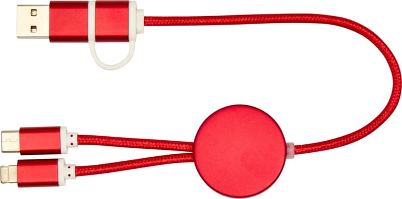 Alasia 5-in-1 recycled aluminium and plastic 30 cm data sync and 27W fast charge cable 2