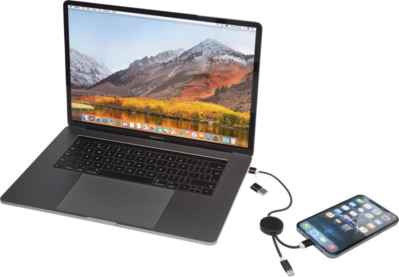 Alasia 5-in-1 recycled aluminium and plastic 30 cm data sync and 27W fast charge cable 30