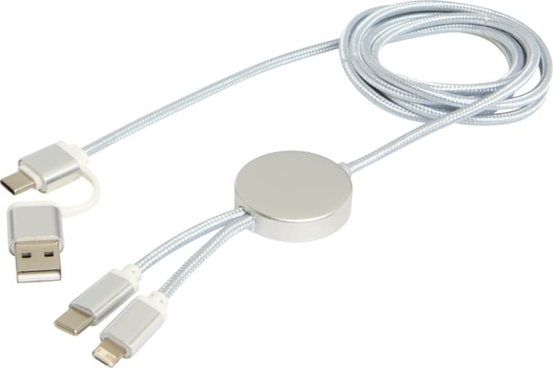 Alasia 5-in-1 recycled aluminium and plastic 150 cm data sync and 27W fast charge cable 21