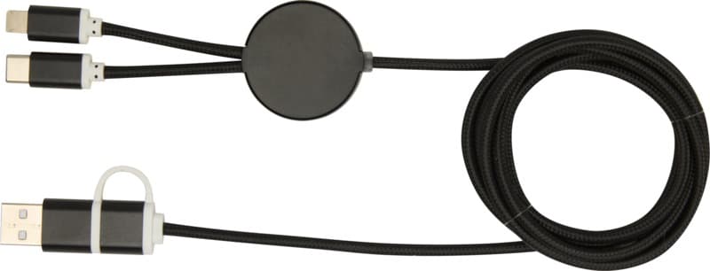 Alasia 5-in-1 recycled aluminium and plastic 150 cm data sync and 27W fast charge cable 27