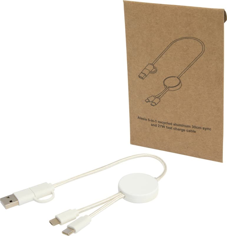 Citala 5-in-1 recycled plastic 30 cm data sync and 27W fast charge cable 9
