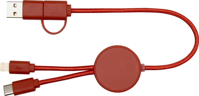 Citala 5-in-1 recycled plastic 30 cm data sync and 27W fast charge cable 26