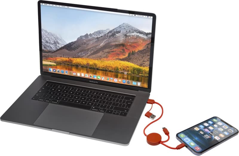 Citala 5-in-1 recycled plastic 30 cm data sync and 27W fast charge cable 30