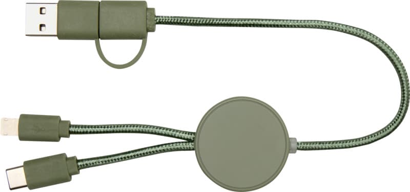 Citala 5-in-1 recycled plastic 30 cm data sync and 27W fast charge cable 18