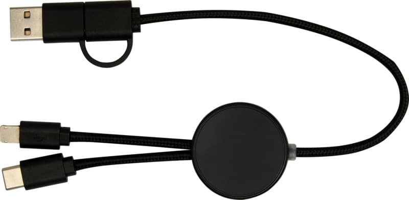 Citala 5-in-1 recycled plastic 30 cm data sync and 27W fast charge cable 2