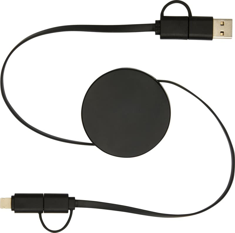 Citala 5-in-1 recycled plastic 90 cm retractable data sync and 40W fast charge cable 10