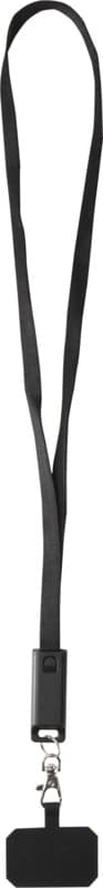 Franz recycled plastic smartphone lanyard with built-in data sync and 65W fast charge 5-in-1 cable 7