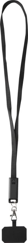 Franz recycled plastic smartphone lanyard with built-in data sync and 65W fast charge 5-in-1 cable 8