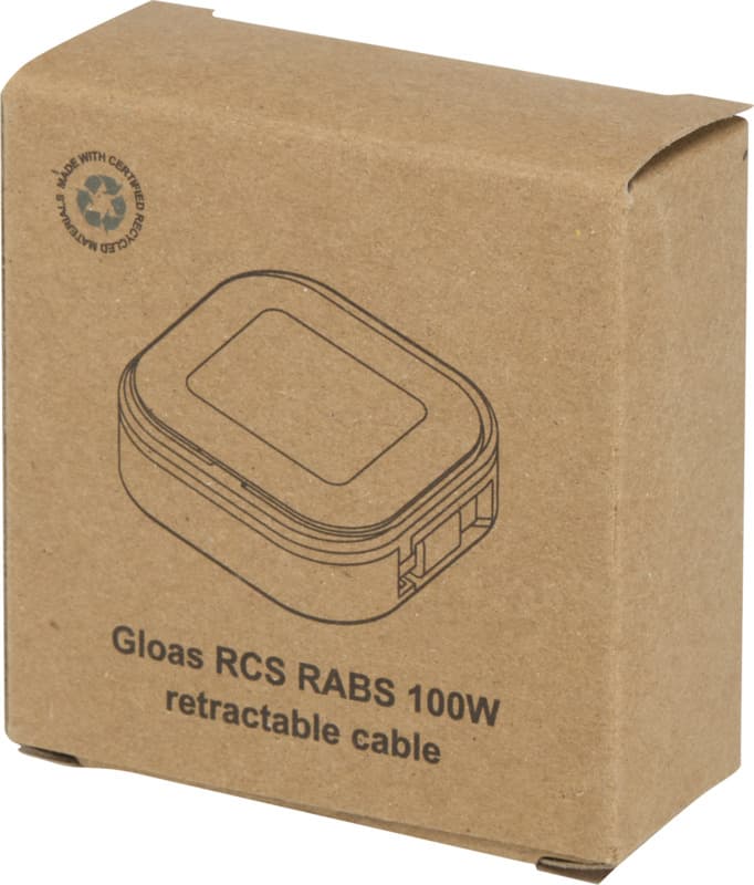 Gloas 5-in-1 recycled retractable data sync and 100W fast charge cable with smartphone tool kit 7