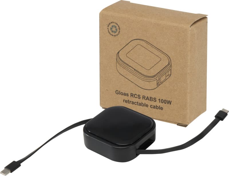 Gloas 5-in-1 recycled retractable data sync and 100W fast charge cable with smartphone tool kit 9