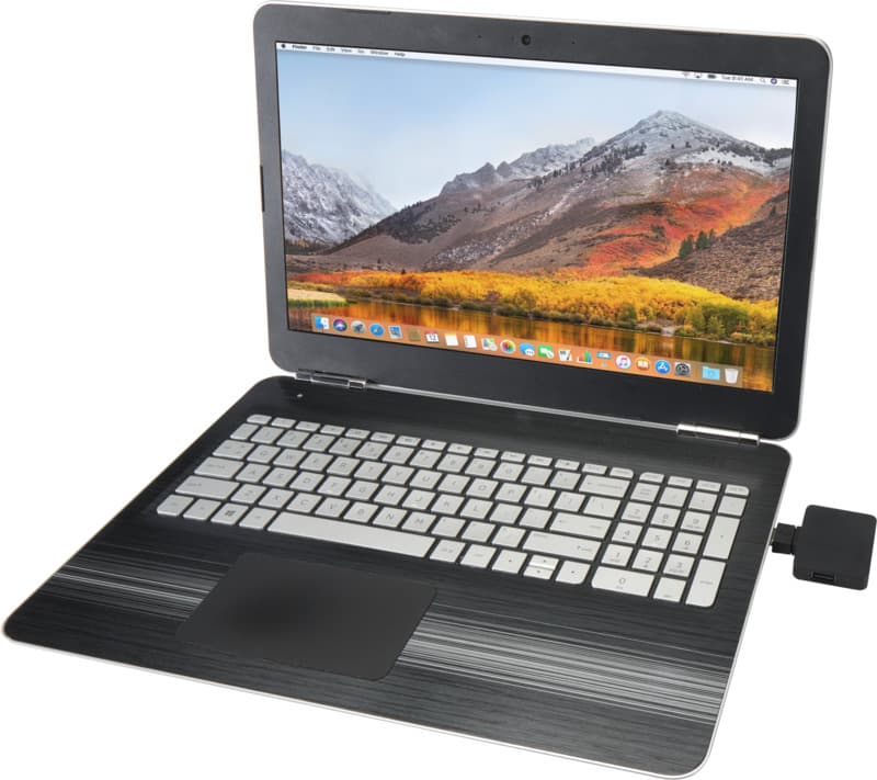 Gaia 4-port USB hub with USB-A and Type-C output and dual input - made from recycled plastic 9