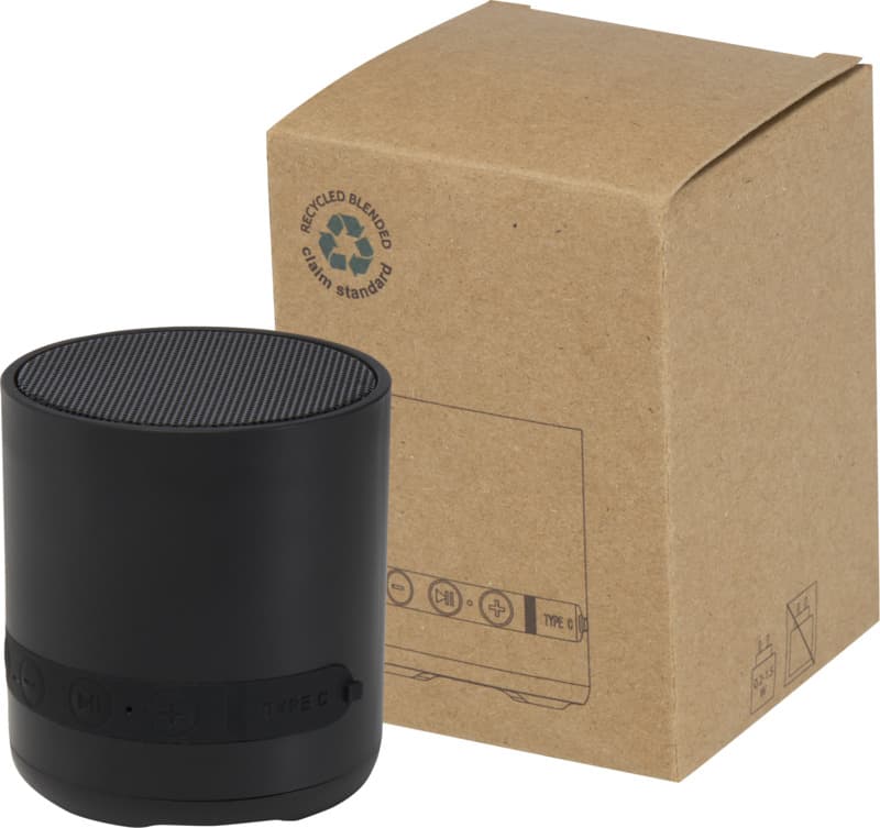 Hunor 3W recycled plastic wireless speaker 1