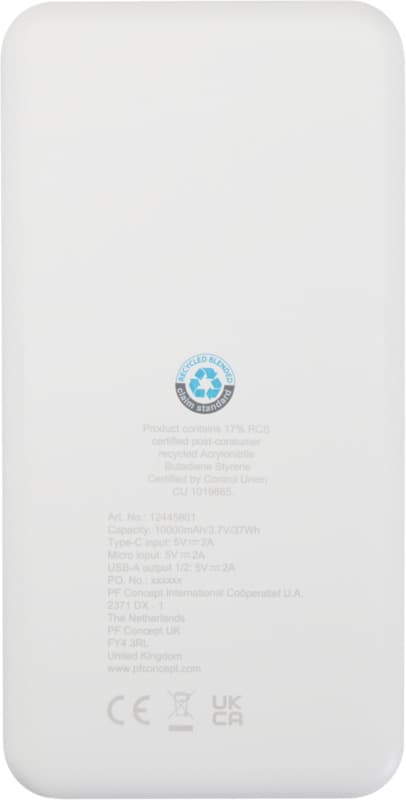 Intan 10.000 mAh 10W recycled plastic power bank 11