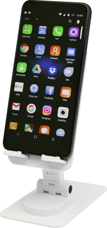 Alhena recycled plastic foldeable phone holder with metal desk stand 1