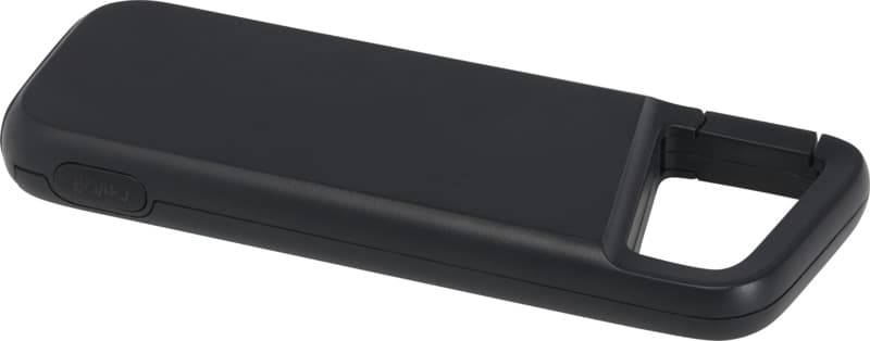 Alkes 5000 mAh 12W recycled plastic water resistant power bank with carabiner 4