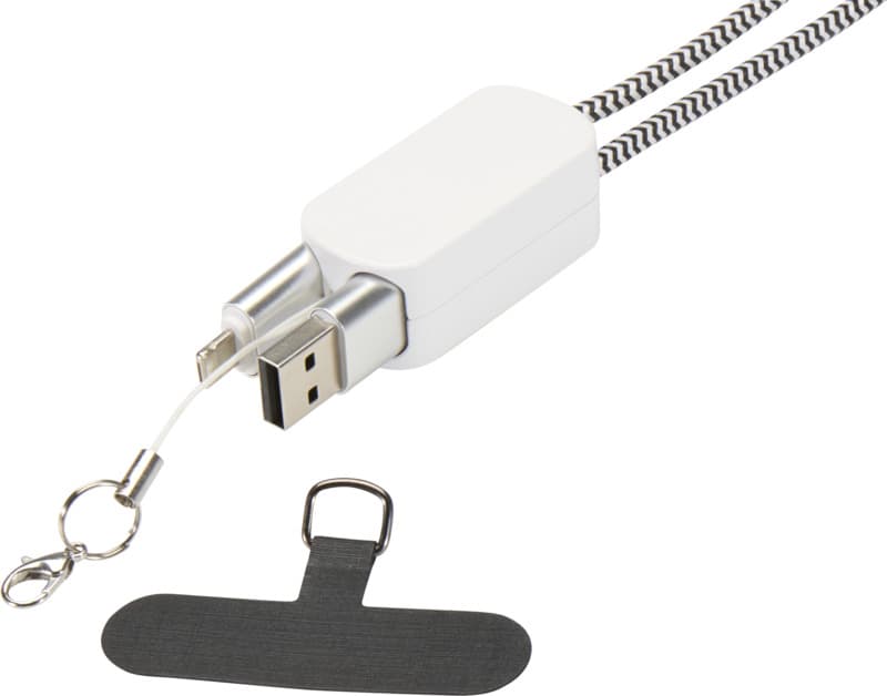 Anser recycled plastic smartphone lanyard with 27W 5-in-1 built-in cable 4