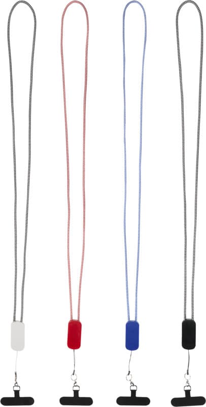 Anser recycled plastic smartphone lanyard with 27W 5-in-1 built-in cable 11