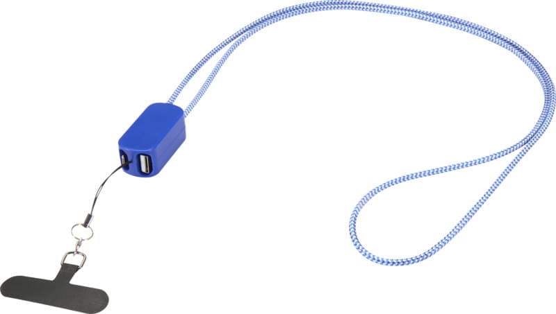 Anser recycled plastic smartphone lanyard with 27W 5-in-1 built-in cable 14