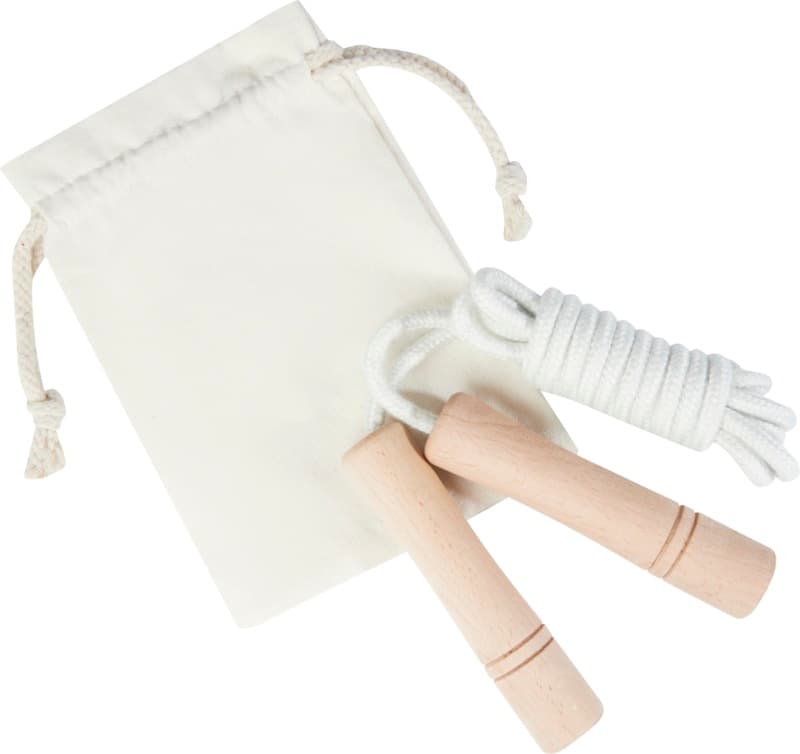 Denise wooden skipping rope in cotton pouch 3
