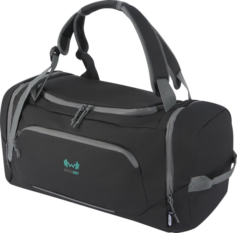 Aqua GRS recycled water resistant duffel backpack 35L 10