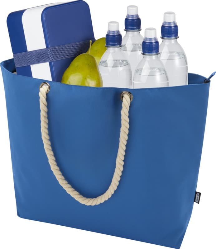 Panama GRS recycled beach cooler tote bag with cord handles 23L 12