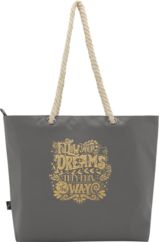 Panama GRS recycled beach cooler tote bag with cord handles 23L 35