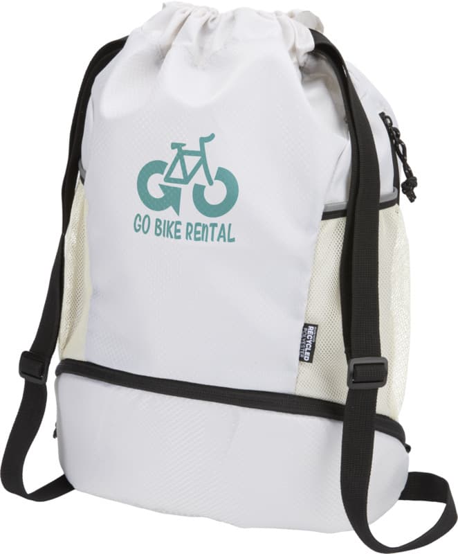 Nomad GRS recycled sports drawstring bag with bottom compartment 18L 7