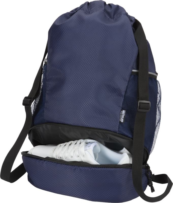Nomad GRS recycled sports drawstring bag with bottom compartment 18L 11
