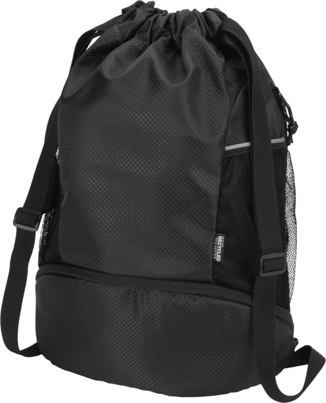 Nomad GRS recycled sports drawstring bag with bottom compartment 18L 15
