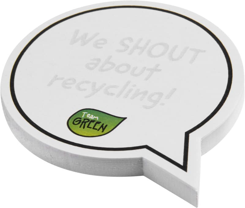 Sticky-Mate® speech bubble-shaped recycled sticky notes 1