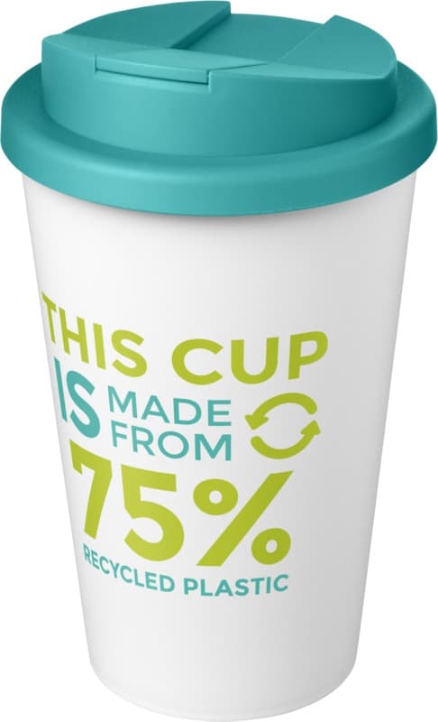 Americano® Eco 350 ml recycled tumbler with spill-proof lid 90