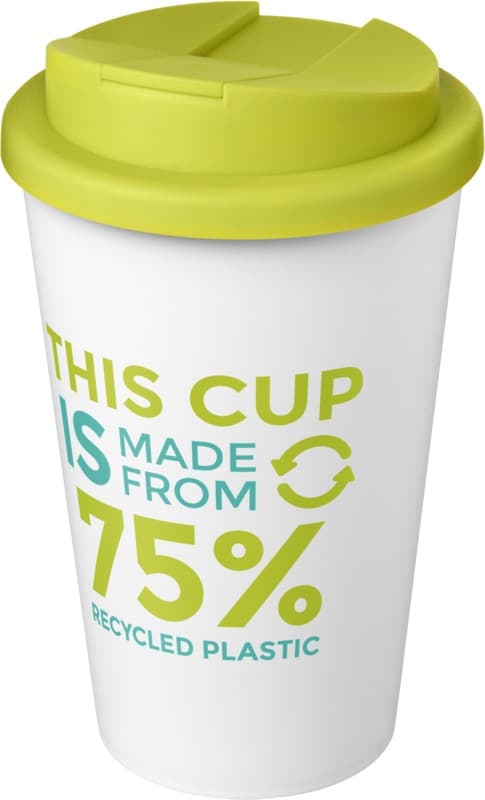 Americano® Eco 350 ml recycled tumbler with spill-proof lid 65