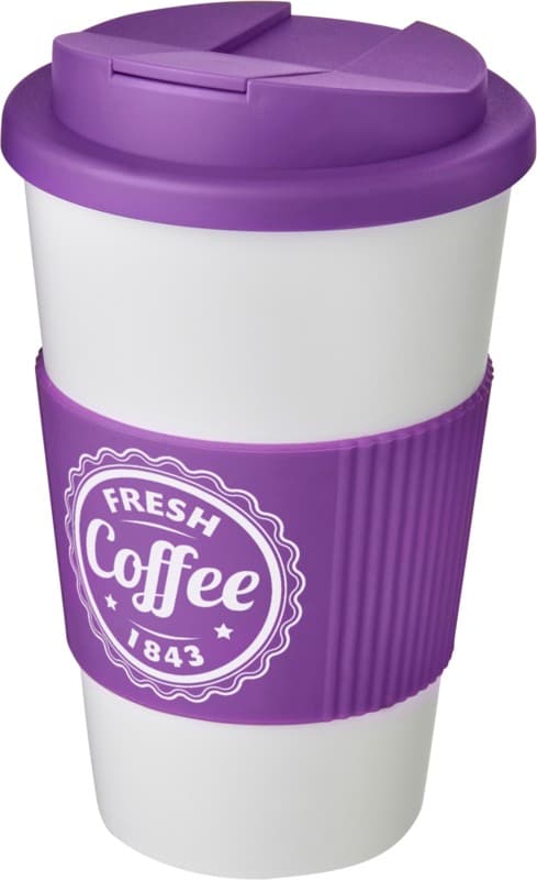 Americano® 350 ml tumbler with grip & spill-proof lid 40
