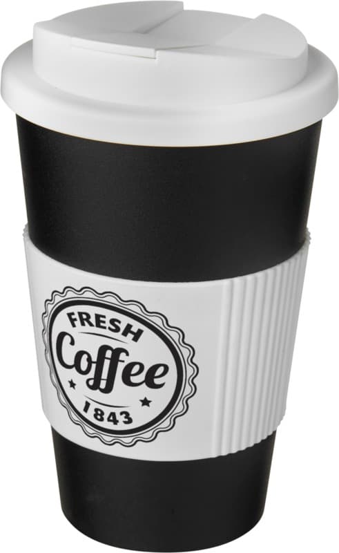 Americano® 350 ml tumbler with grip & spill-proof lid 50