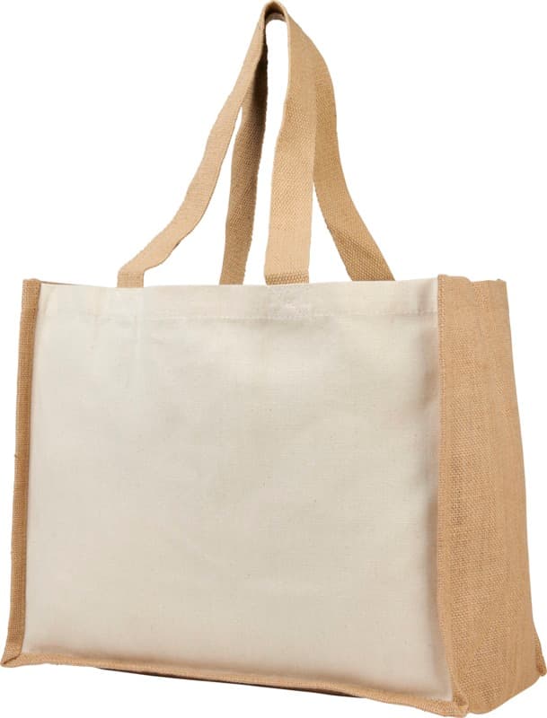 Varai 320 g/m² canvas and jute shopping tote bag 23L 1