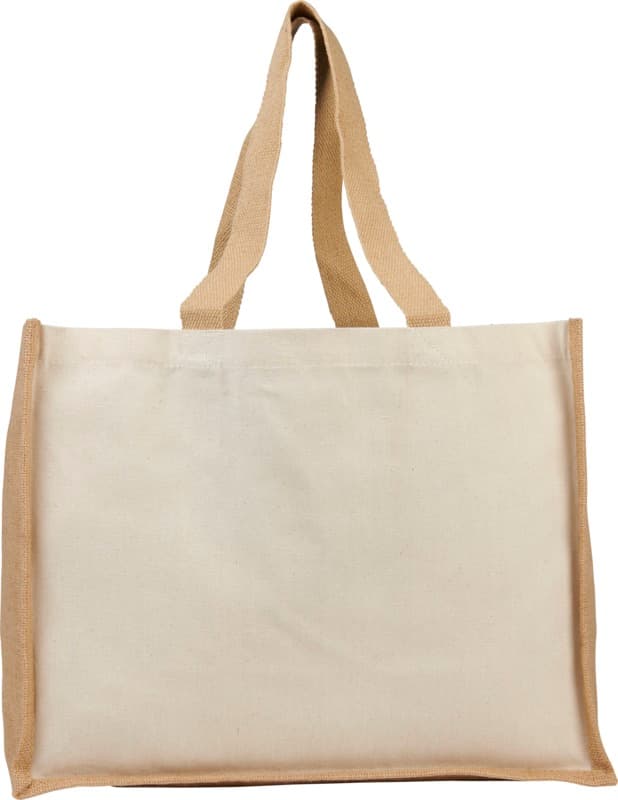 Varai 320 g/m² canvas and jute shopping tote bag 23L 2