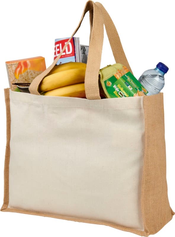 Varai 320 g/m² canvas and jute shopping tote bag 23L 3