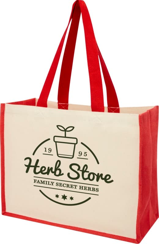 Varai 320 g/m² canvas and jute shopping tote bag 23L 17