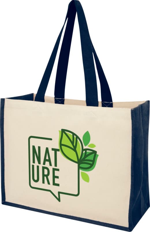 Varai 320 g/m² canvas and jute shopping tote bag 23L 23