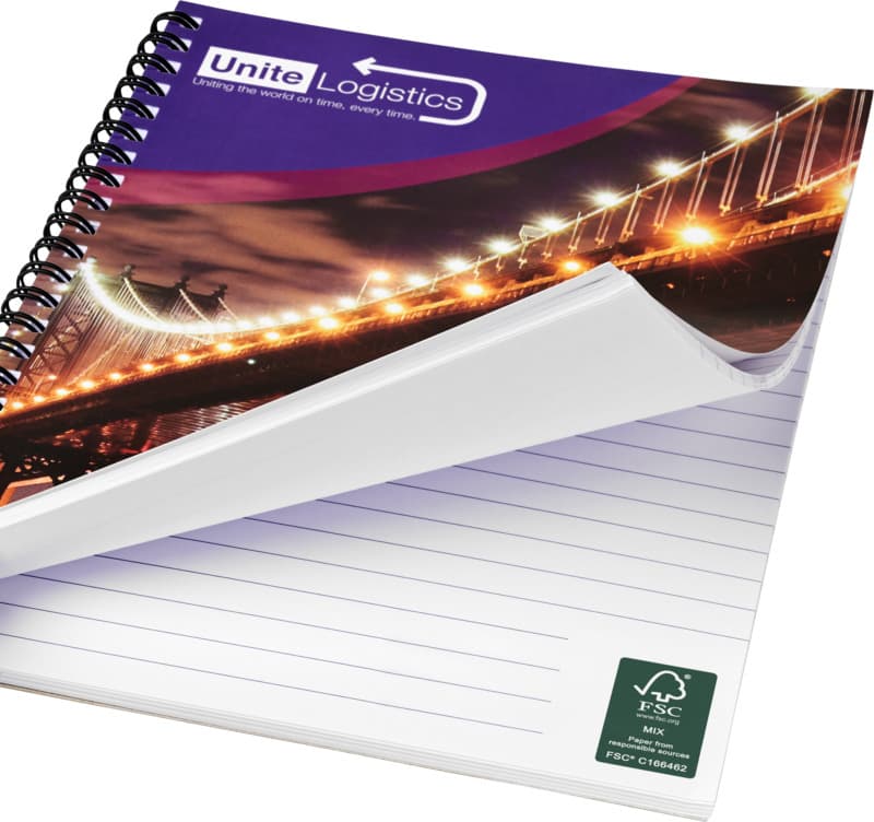 Desk-Mate® A5 spiral notebook with printed back cover 10