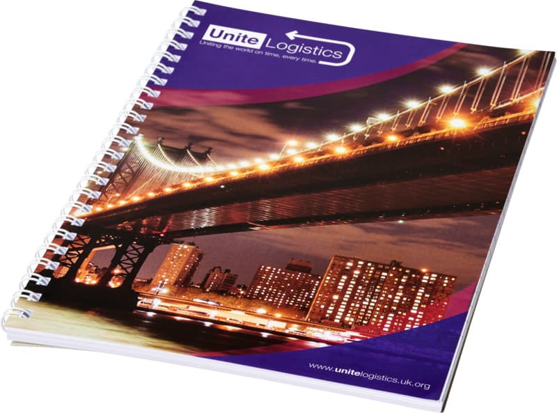 Desk-Mate® A4 spiral notebook with printed back cover 1