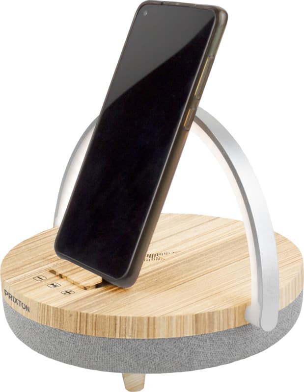 Prixton 4-in-1 10W Bluetooth® speaker with LED light and wireless charging base 7