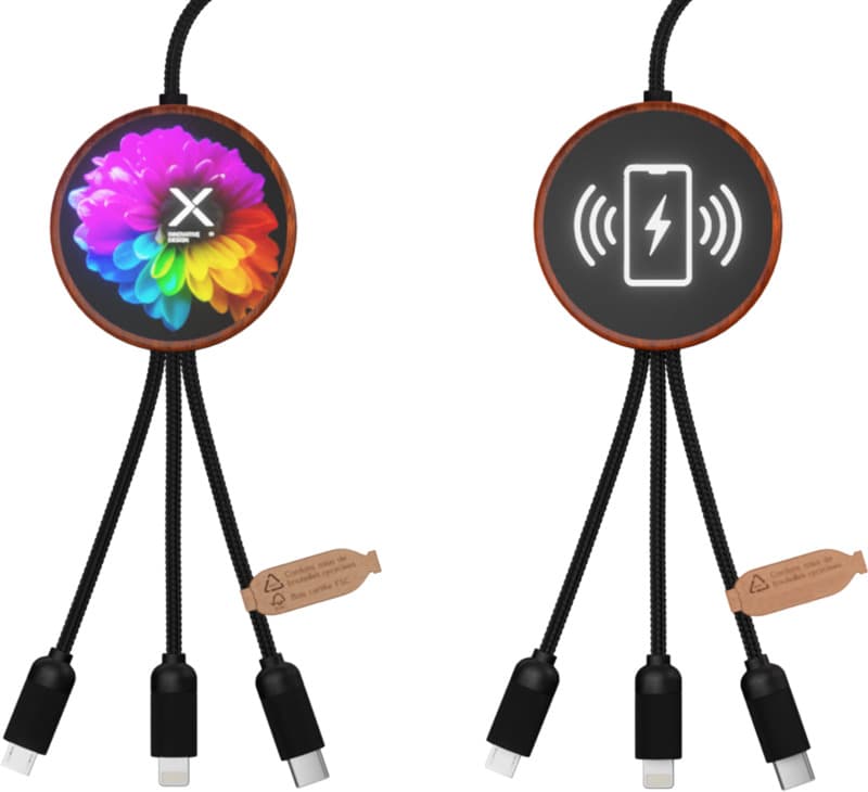 SCX.design C40 5-in-1 rPET light-up logo charging cable and 10W charging pad 1