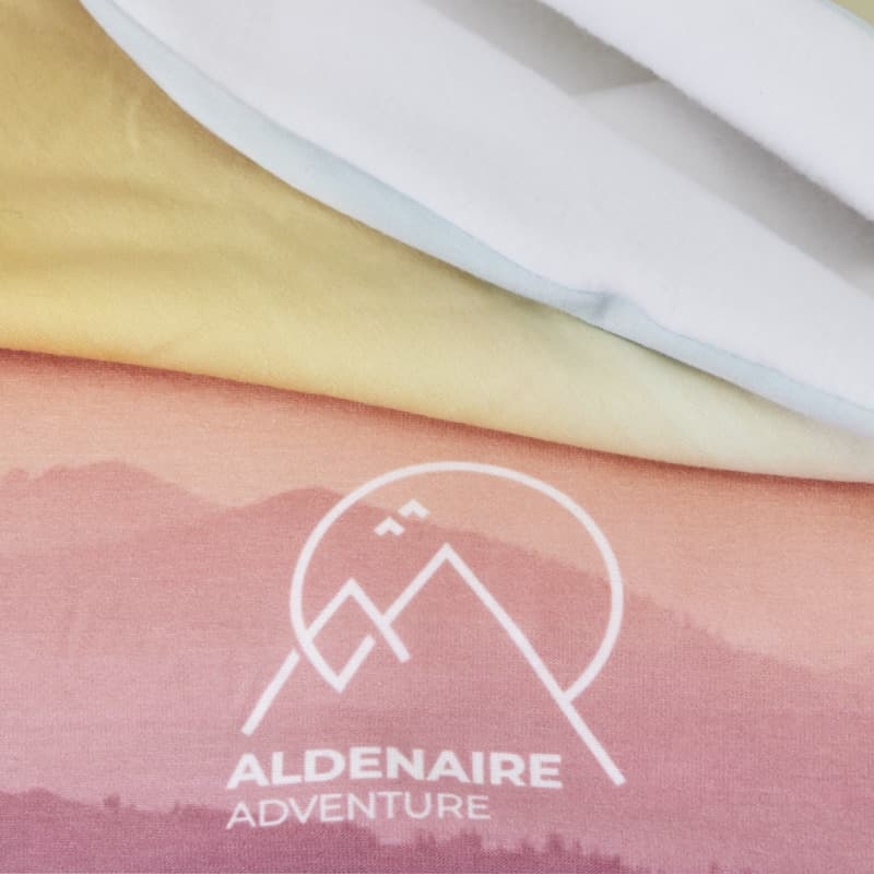 Zoya RPET sublimation multi-scarf with hems and fleece layer  4