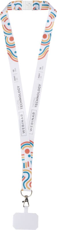 Addie sublimation RPET lanyard with phone holder and safety breakaway 1