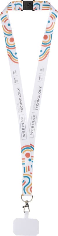 Addie sublimation RPET lanyard with phone holder and safety breakaway 6