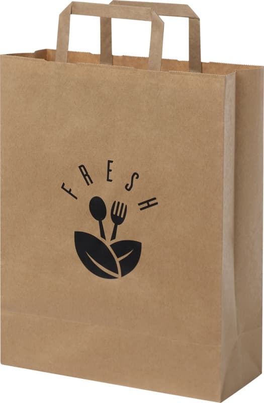 Kraft 80-90 g/m2 paper bag with flat handles - 25 x 11 x 32 cm 7