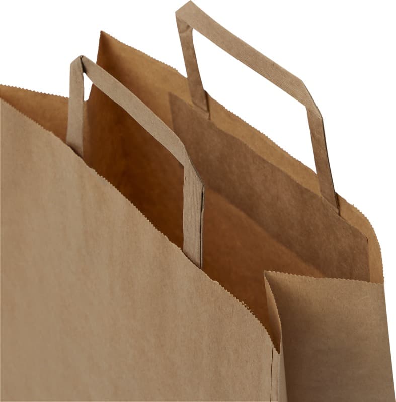 Kraft 80-90 g/m2 paper bag with flat handles - 25 x 11 x 32 cm 10